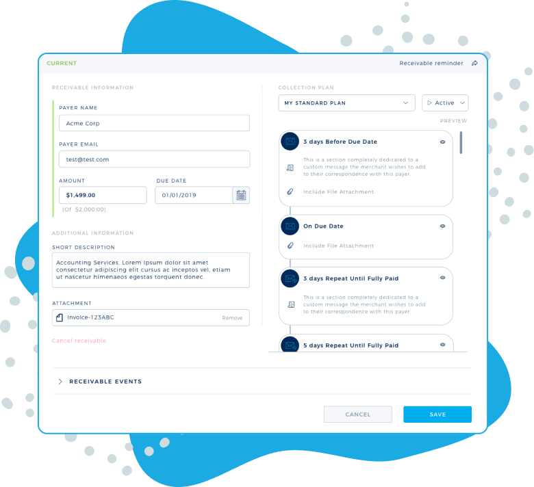 Create and edit receivables